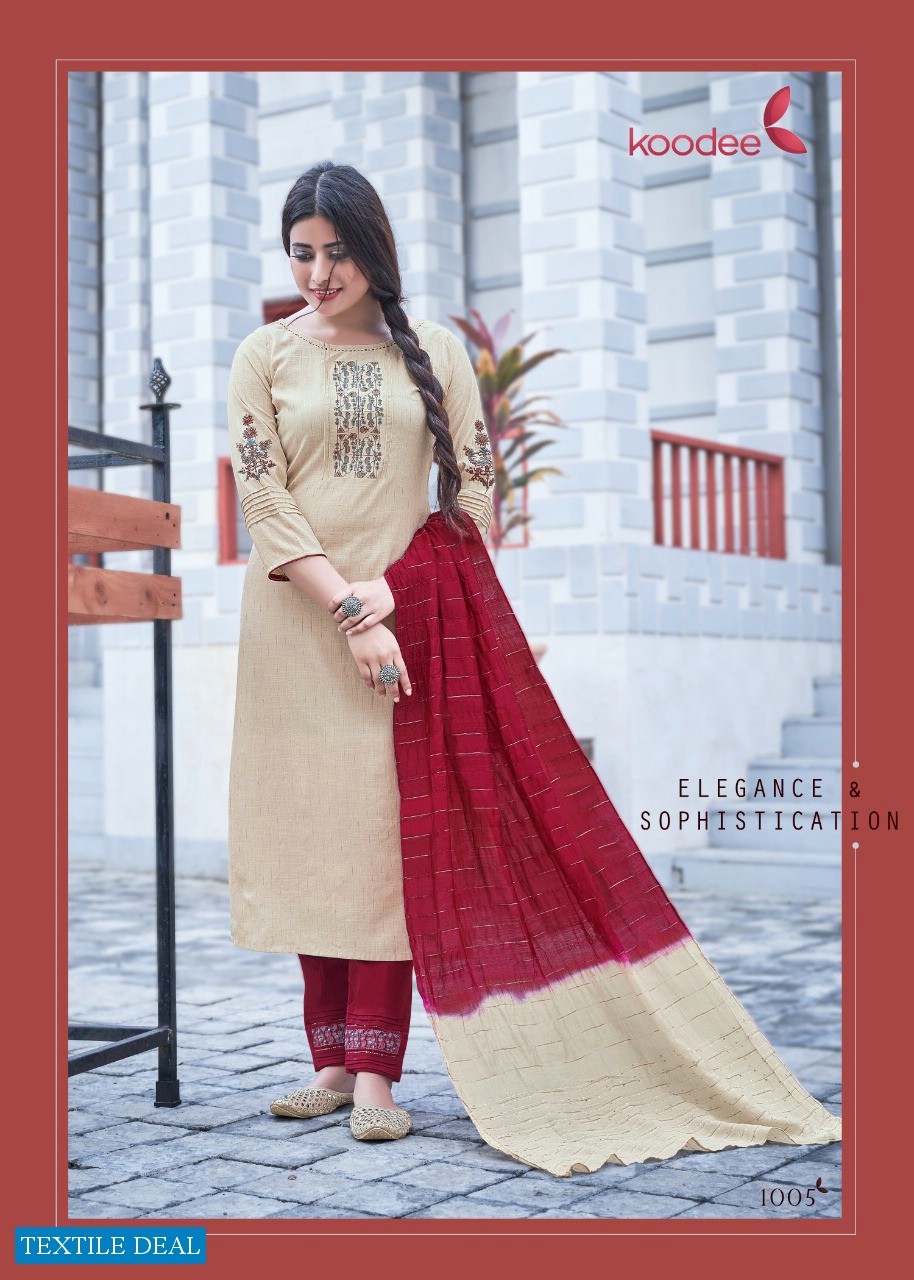 Koodee Saheli Vol-9 Wholesale Kurti With Pant And Dupatta