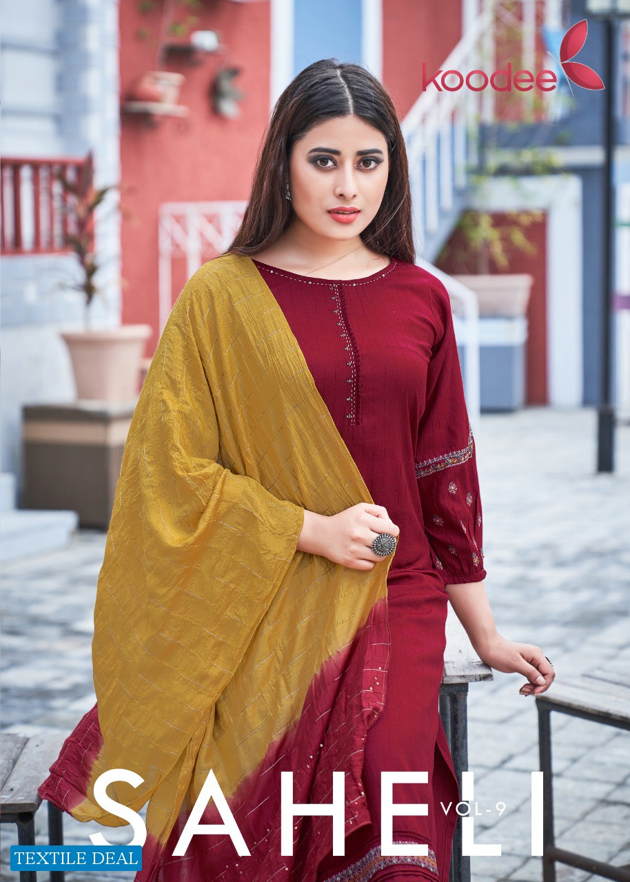 Koodee Saheli Vol-9 Wholesale Kurti With Pant And Dupatta