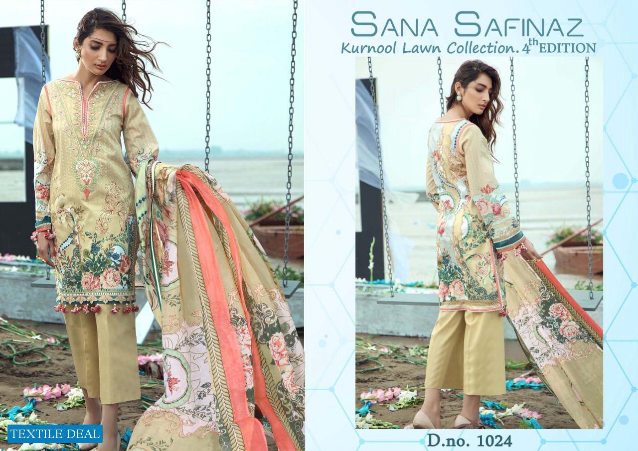 Kurnool Sana Safinaz 4th Lawn Collection Wholesale Printed Material