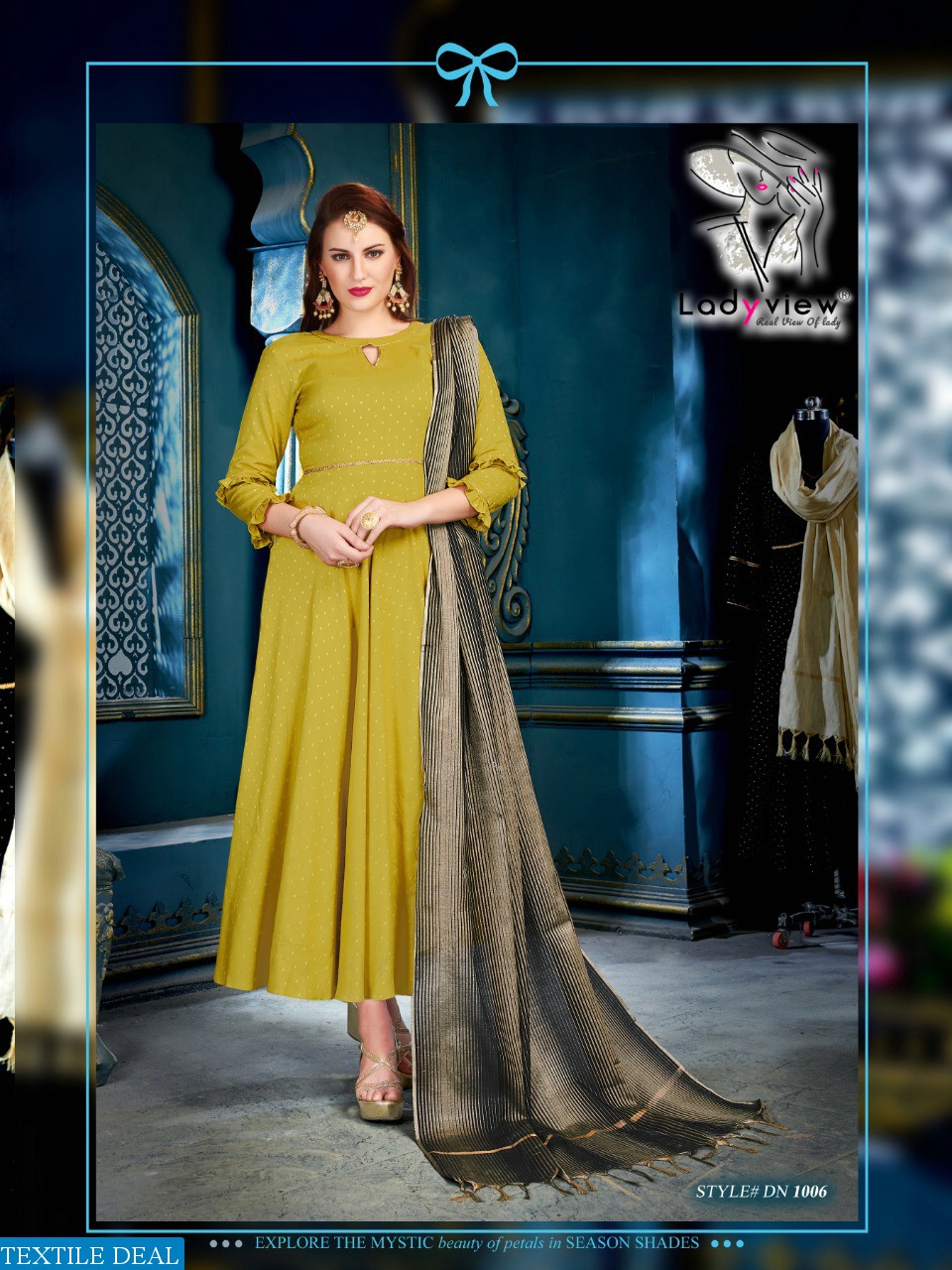 LADYVIEW PRESENT MANOHARI WEAVING RAYON KURTI WITH BANARASI DUPATTA TRADER