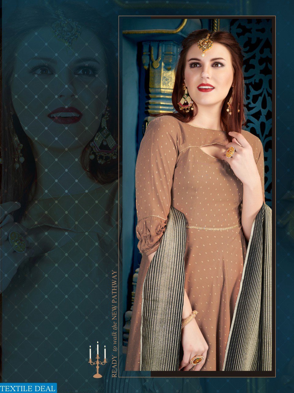 LADYVIEW PRESENT MANOHARI WEAVING RAYON KURTI WITH BANARASI DUPATTA TRADER