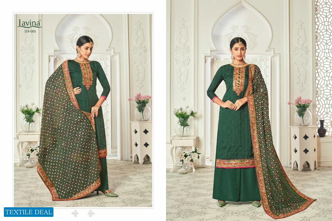 LAVINA LAUNCH LAVINA VOL 119 UPADA EMBROIDERY WORK BOTTOM SHARARA DESIGNER PARTY WEAR SUITS