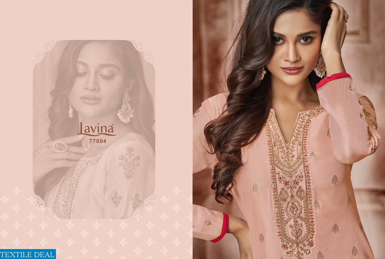 LAVINA LAUNCH LAVINA VOL 77 BANARASI JACQUARD DESIGNER SALWAR SUIT WHOLESALER