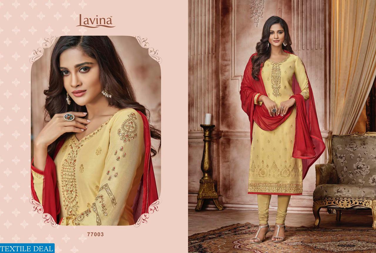 LAVINA LAUNCH LAVINA VOL 77 BANARASI JACQUARD DESIGNER SALWAR SUIT WHOLESALER