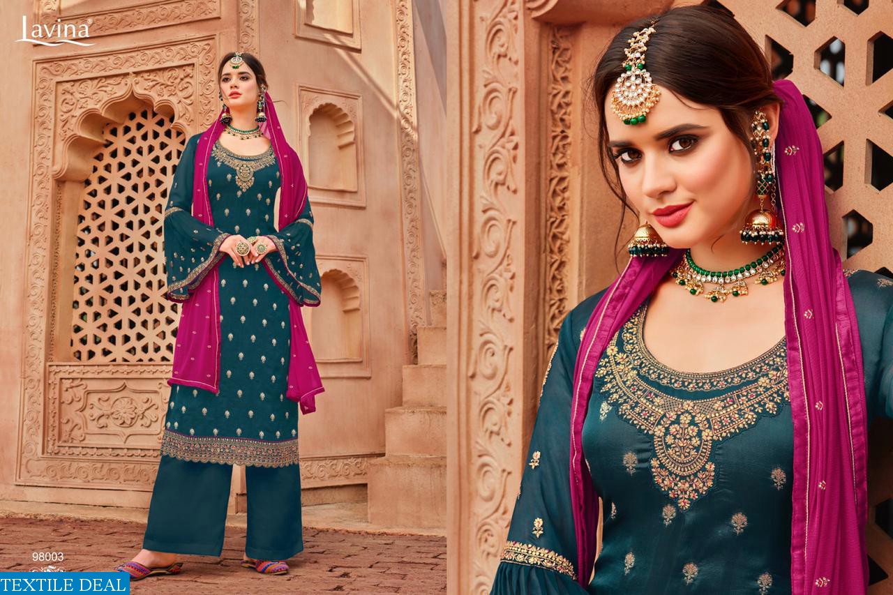 LAVINA VOL 98 BANGLORI SILK JACQUARD SALWAR SUIT WHOLESALER