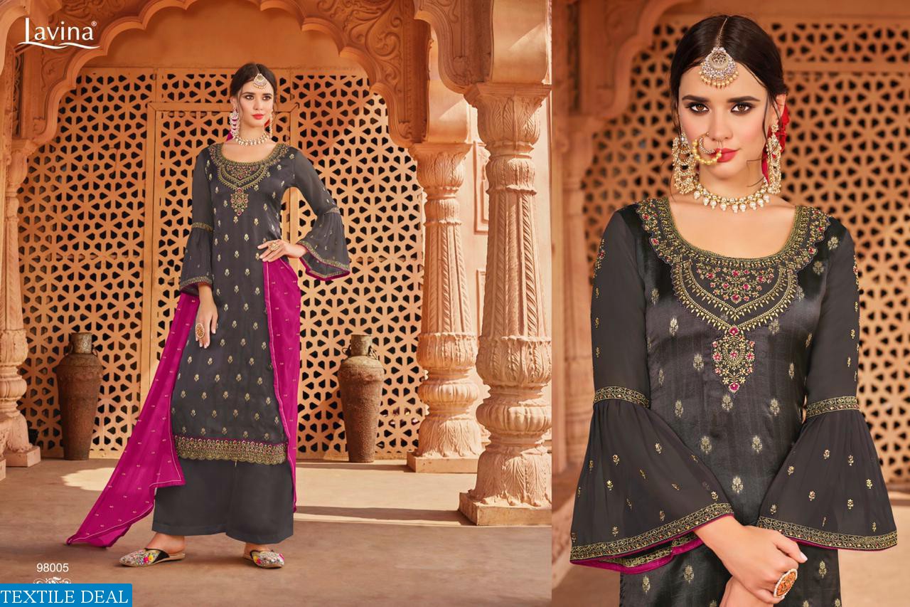 LAVINA VOL 98 BANGLORI SILK JACQUARD SALWAR SUIT WHOLESALER