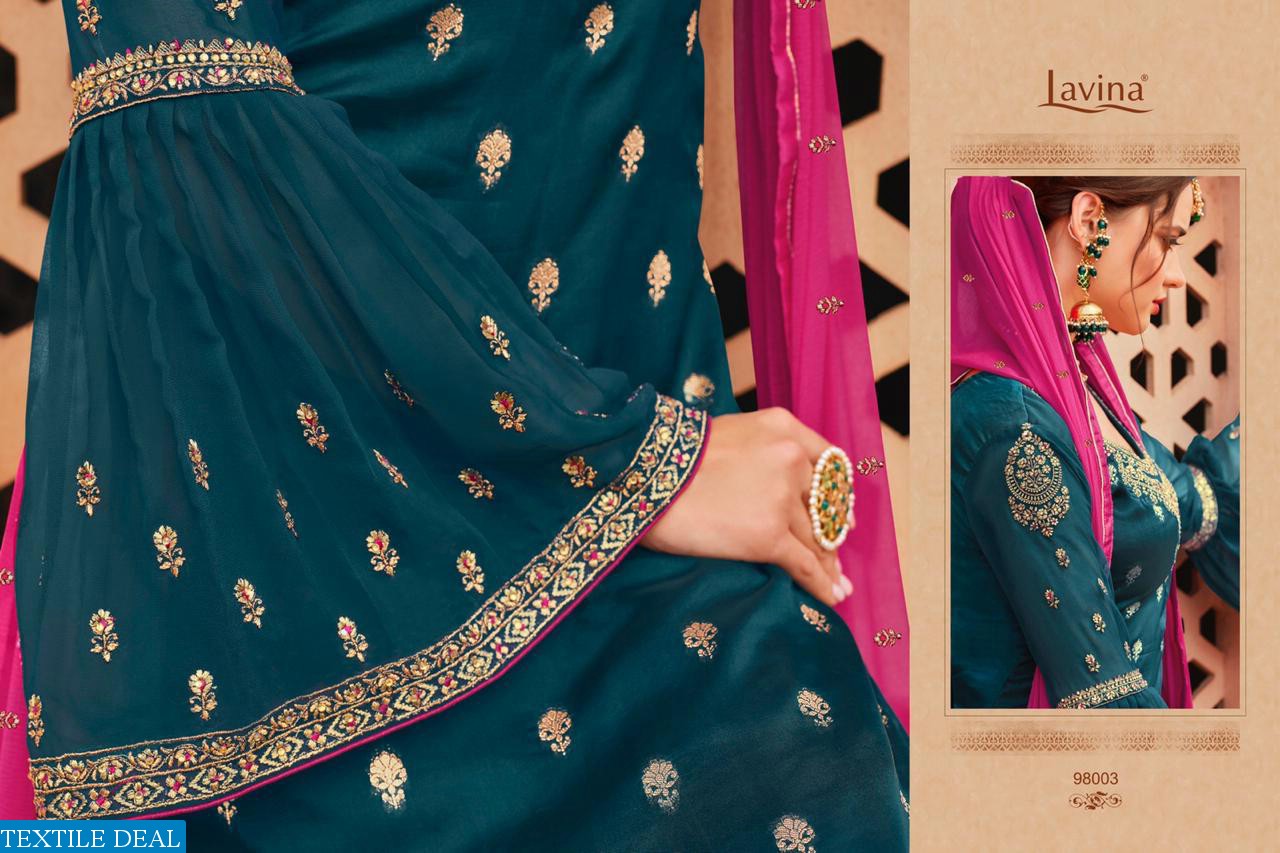 LAVINA VOL 98 BANGLORI SILK JACQUARD SALWAR SUIT WHOLESALER