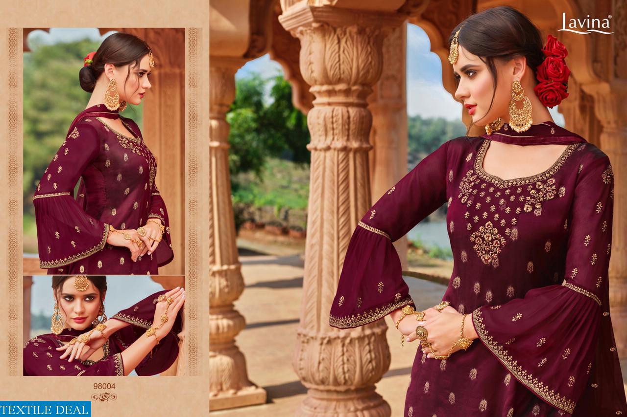 LAVINA VOL 98 BANGLORI SILK JACQUARD SALWAR SUIT WHOLESALER