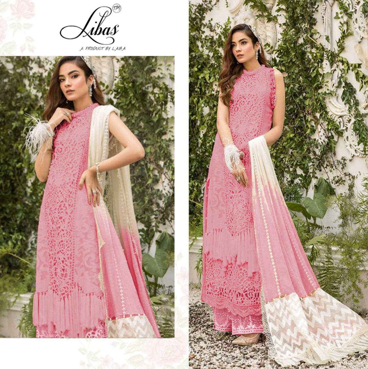 LIBAS LPC VOL 3 BY LAIBAS PURE ORGANZA WITH EMBROIDERY FORMAL CLASSY LOOK PAKISTANI SUIT