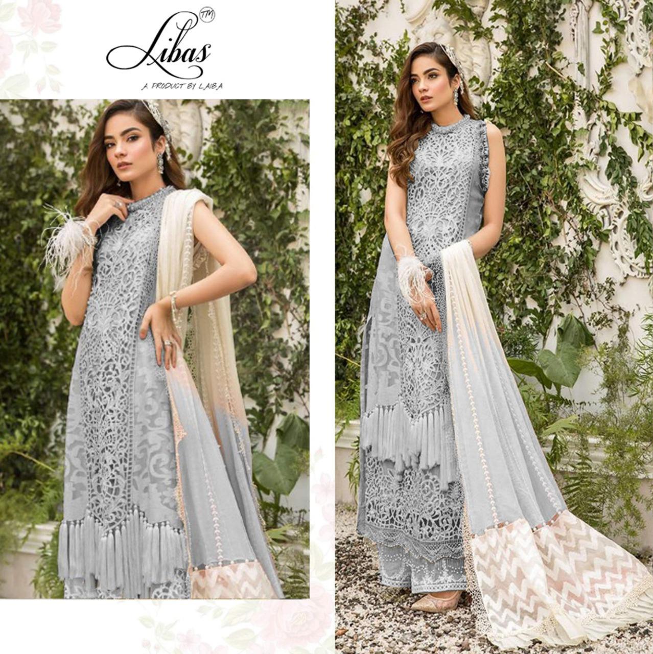 LIBAS LPC VOL 3 BY LAIBAS PURE ORGANZA WITH EMBROIDERY FORMAL CLASSY LOOK PAKISTANI SUIT