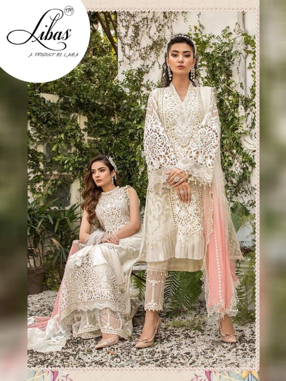 LIBAS LPC VOL 3 BY LAIBAS PURE ORGANZA WITH EMBROIDERY FORMAL CLASSY LOOK PAKISTANI SUIT
