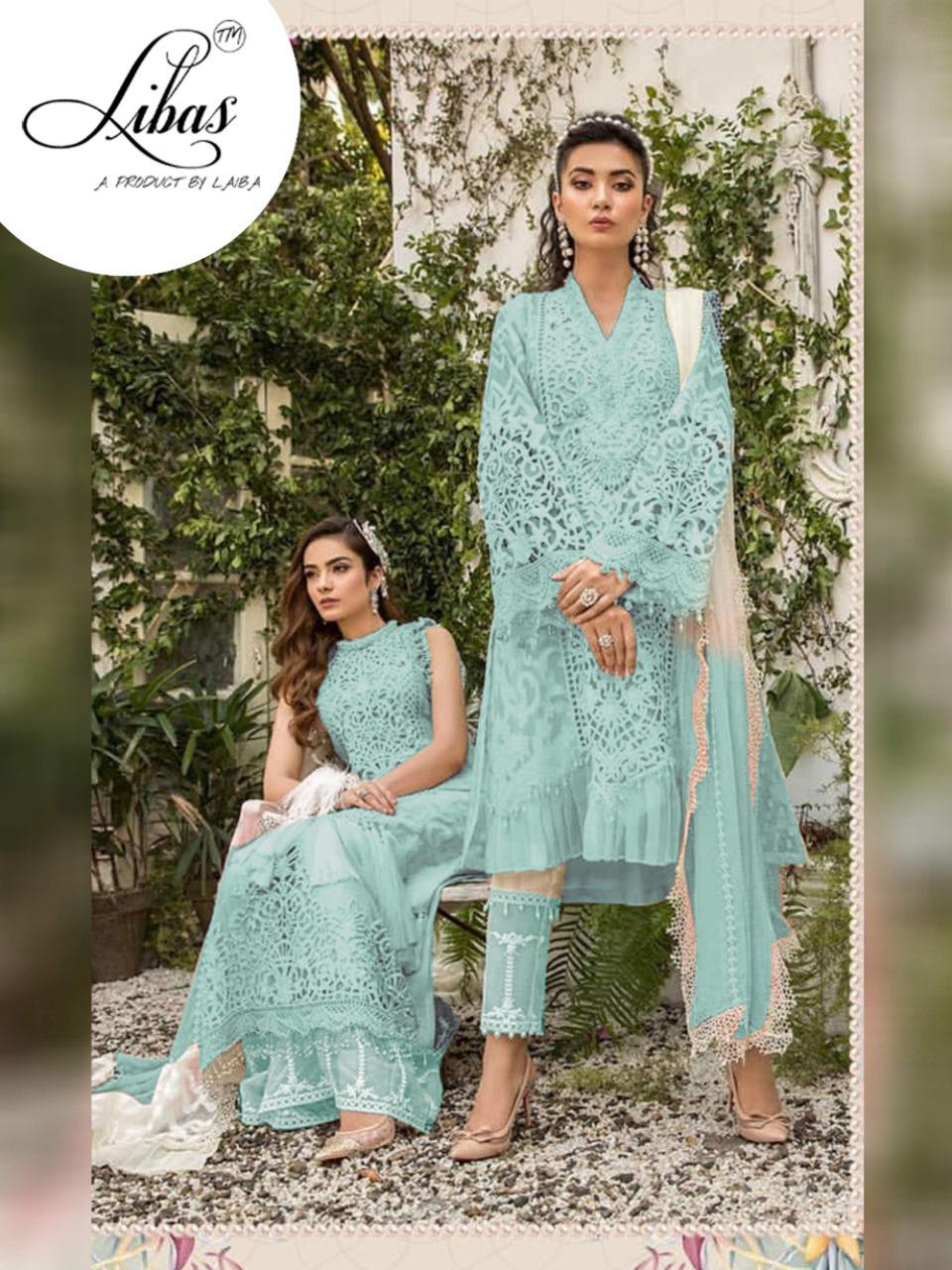 LIBAS LPC VOL 3 BY LAIBAS PURE ORGANZA WITH EMBROIDERY FORMAL CLASSY LOOK PAKISTANI SUIT