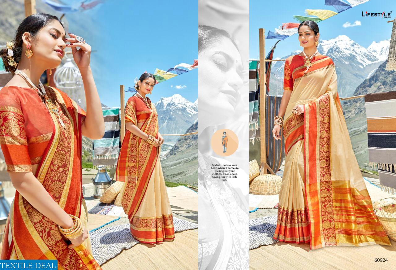 LIFESTYLE LAVANYAM VOL 8 WEAVING JACQUARD EXCLUSIVE SAREE DEALER