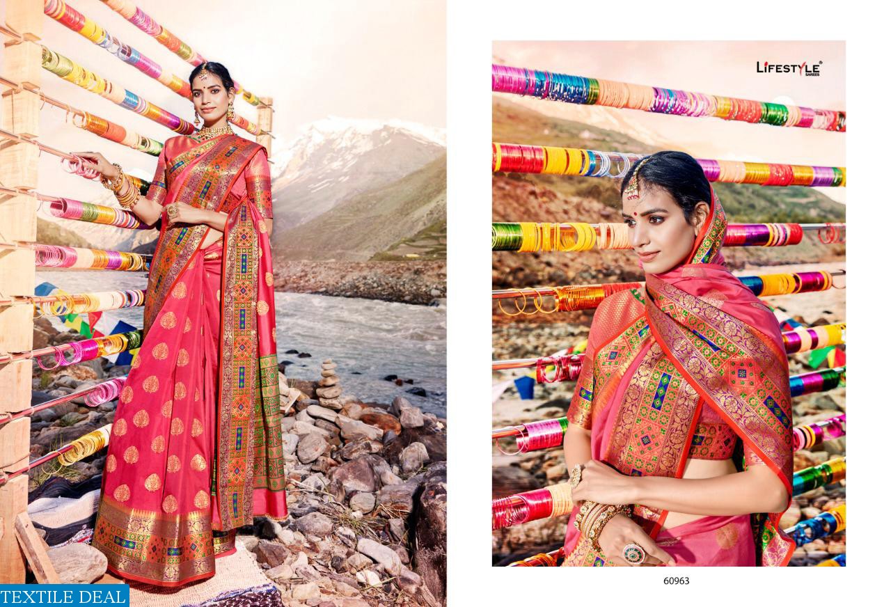 LIFESTYLE PRESENT SHAURYA MEENAKARI WORK WITH RICH PALLU SAREE CATLOG COLLECTION