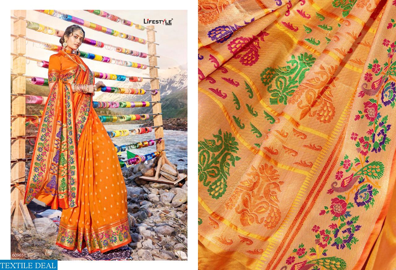 LIFESTYLE PRESENT SHAURYA MEENAKARI WORK WITH RICH PALLU SAREE CATLOG COLLECTION