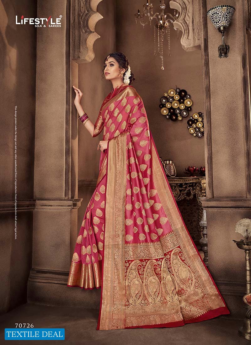 LIFESTYLE SHUBH DRISHTI LICHI SILK RICH PALLU CLASSY LOOK GORGEOUS SAREE