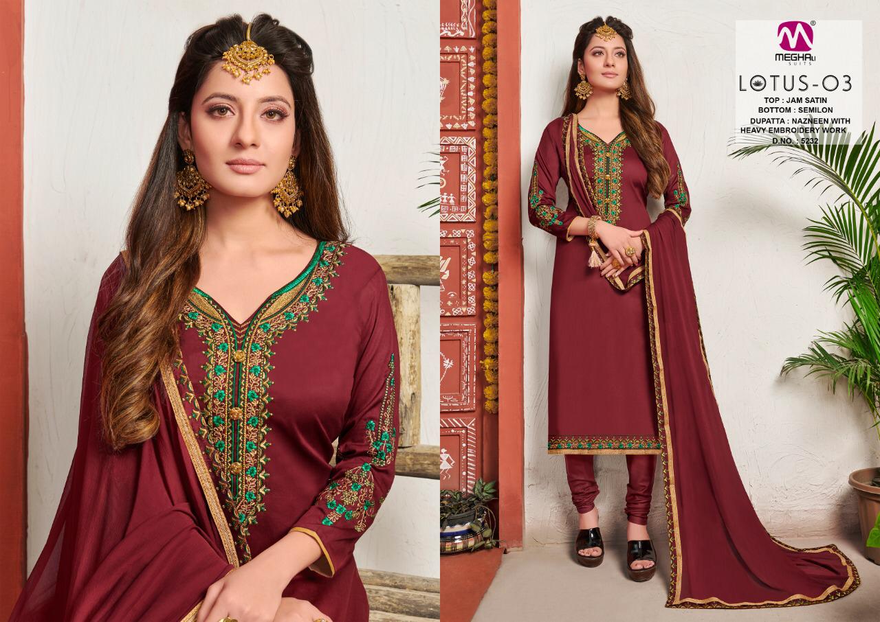 LOTUS VOL 3 BY MEGHALI SUITS JAM SATIN ETHNIC SALWAR KAMEEZ DESIGNS