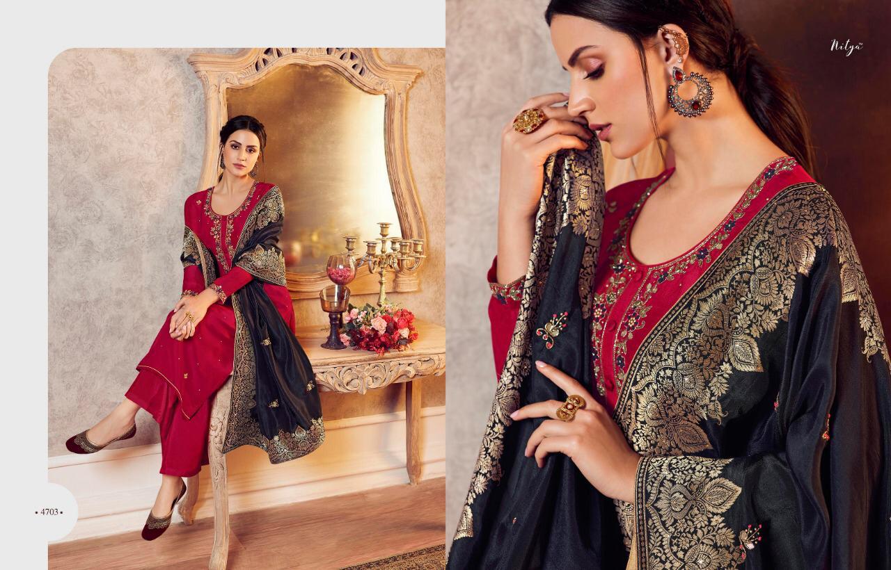 LT NITYA VOL 147 VISCOSE UPADA WITH HANDWORK SALWAR KAMEEZ WHOLESALER SURAT