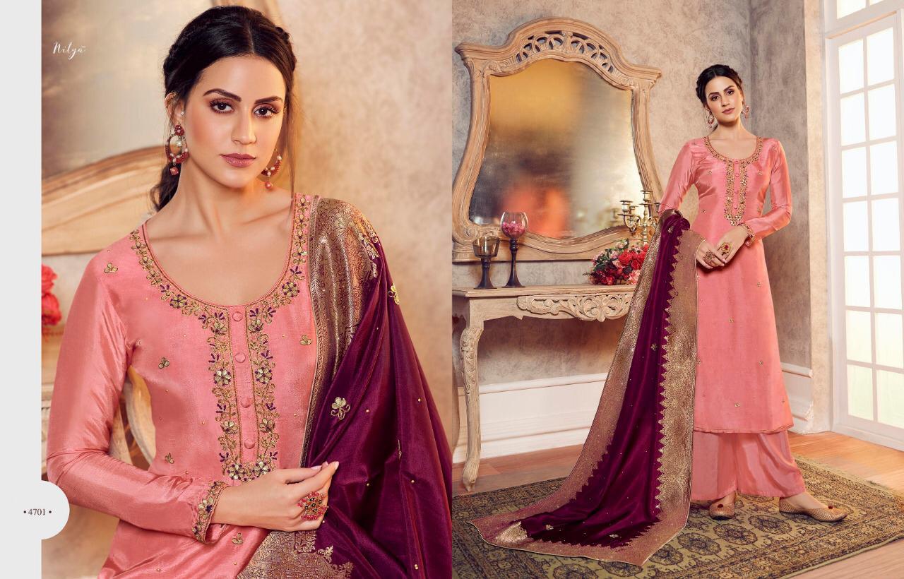 LT NITYA VOL 147 VISCOSE UPADA WITH HANDWORK SALWAR KAMEEZ WHOLESALER SURAT