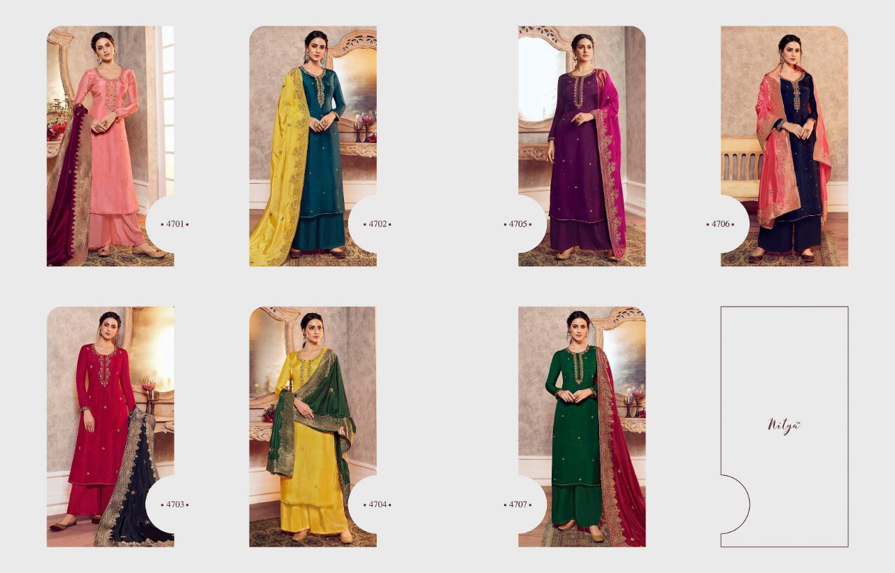LT NITYA VOL 147 VISCOSE UPADA WITH HANDWORK SALWAR KAMEEZ WHOLESALER SURAT