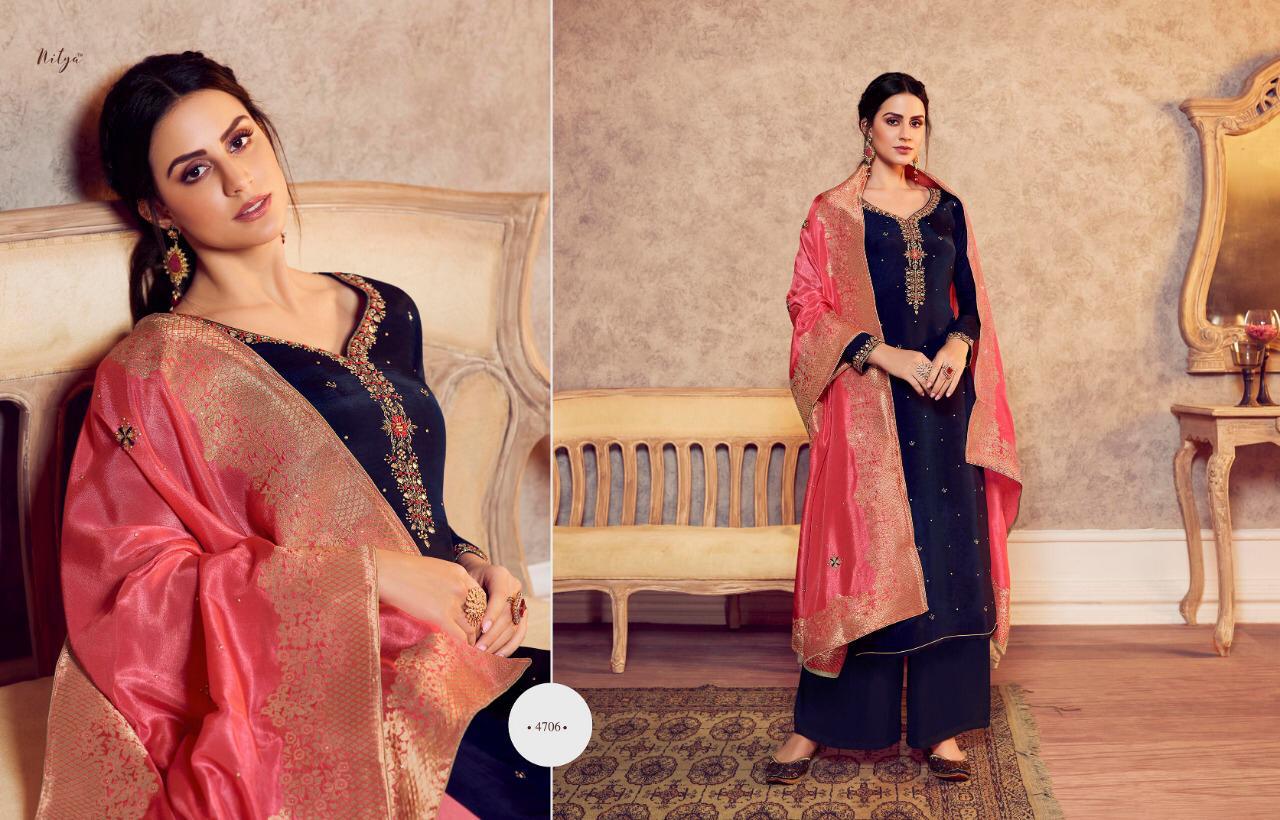 LT NITYA VOL 147 VISCOSE UPADA WITH HANDWORK SALWAR KAMEEZ WHOLESALER SURAT