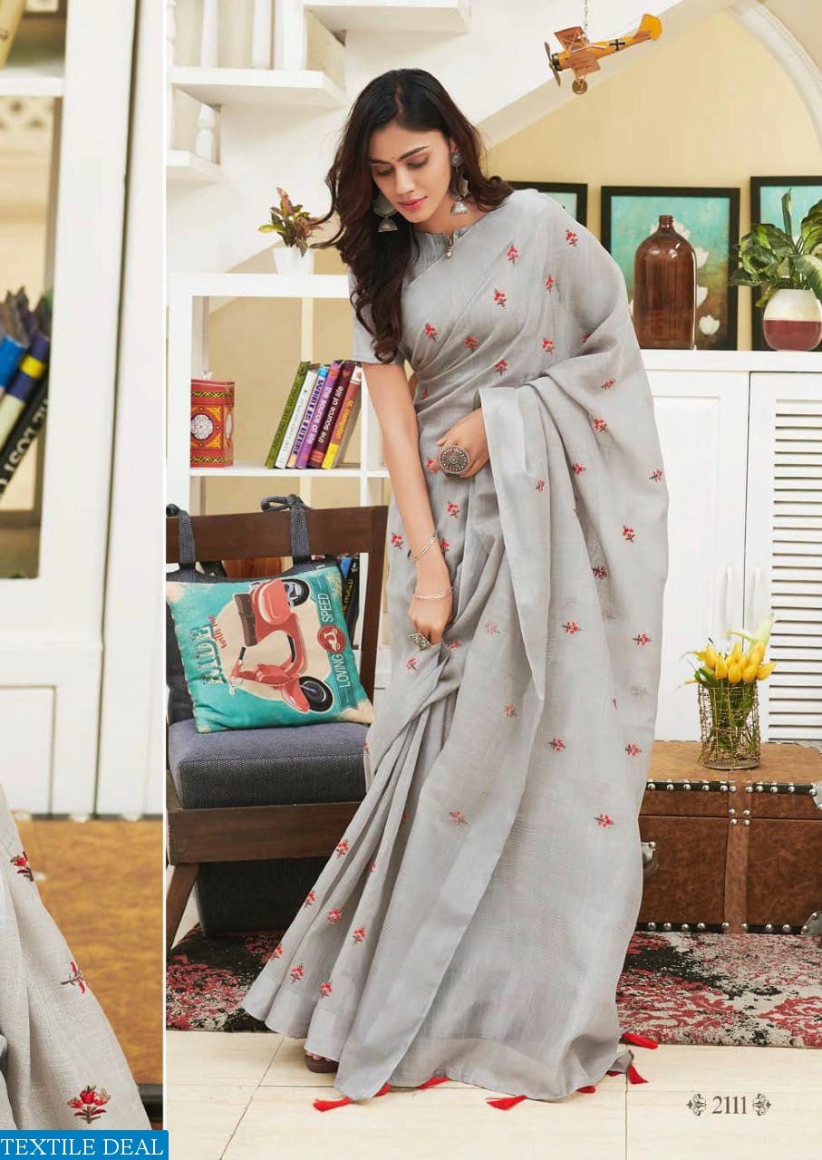 LT Pankti Wholesaler Linen Silk Ethnic Sarees