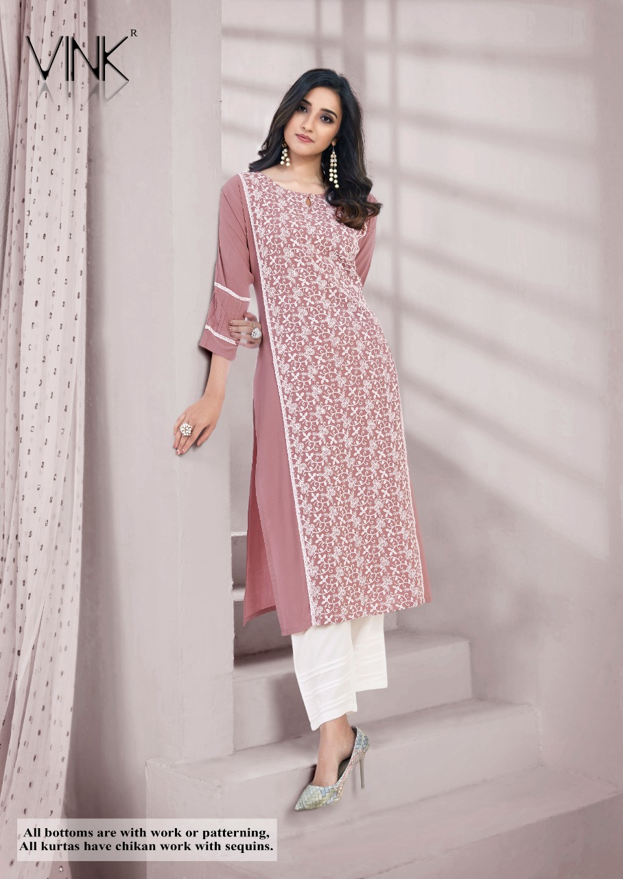 LUCHNOWI VOL 2 BY VINK RAYON WITH WORK EXCLUSIVE KURTI WITH PANTS