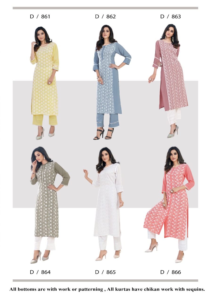 LUCHNOWI VOL 2 BY VINK RAYON WITH WORK EXCLUSIVE KURTI WITH PANTS