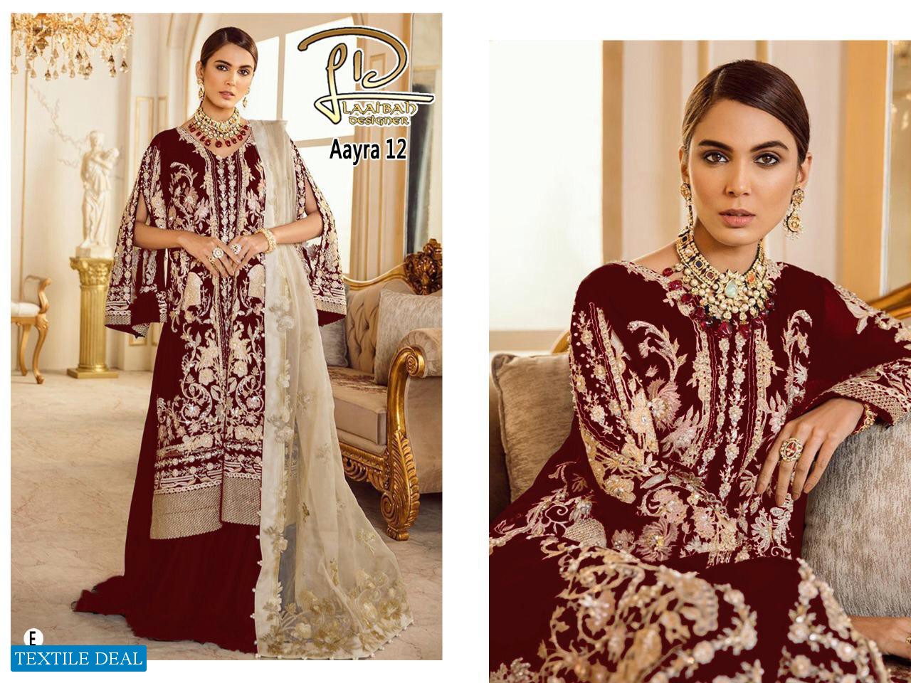 Laaibah Designer LD Aayra 12 Colors Wholesale Pakistani Catalog