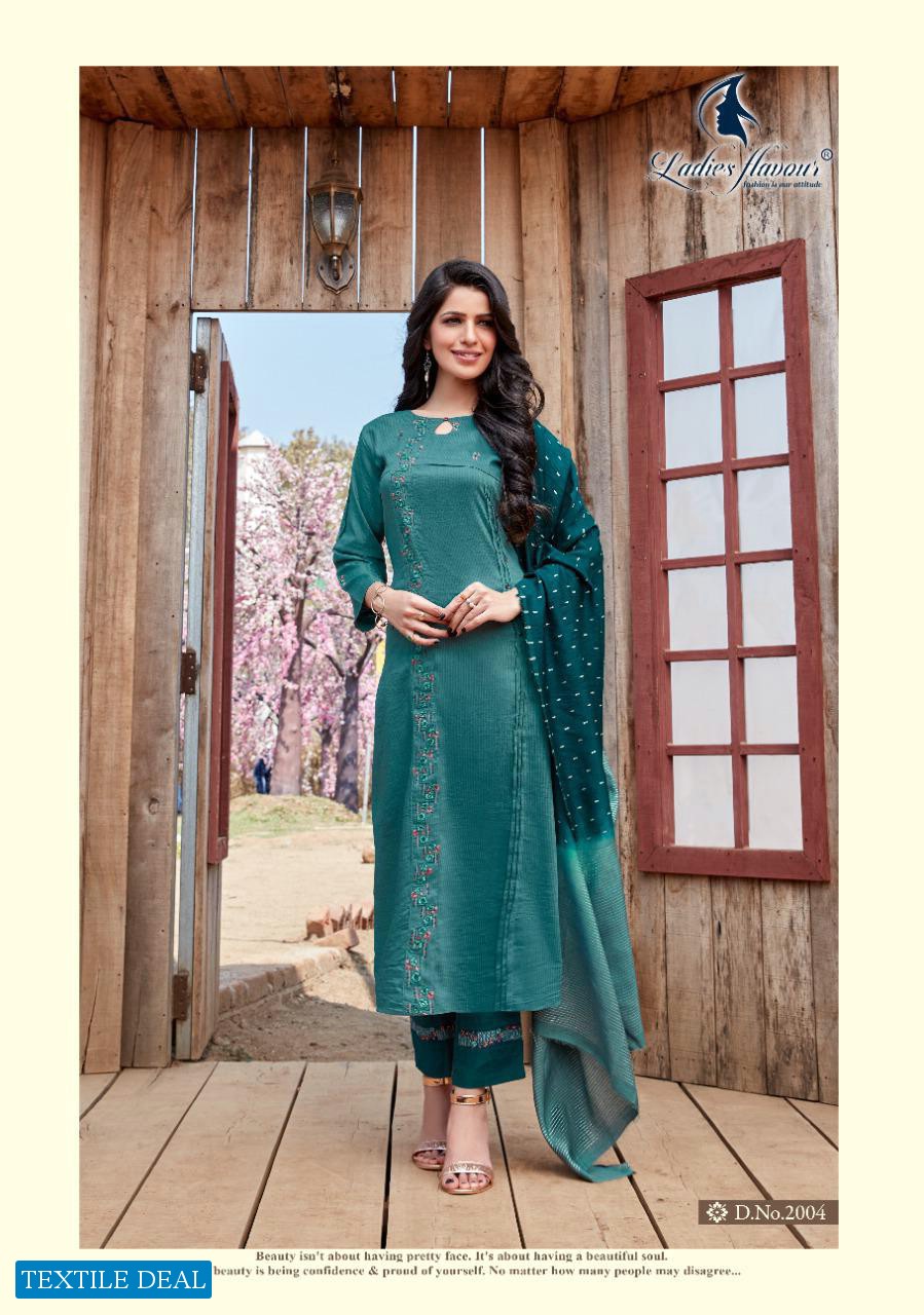 Ladies Flavour Aarohi Vol-5 Wholesale Full Stitched Top With Pants And Dupatta