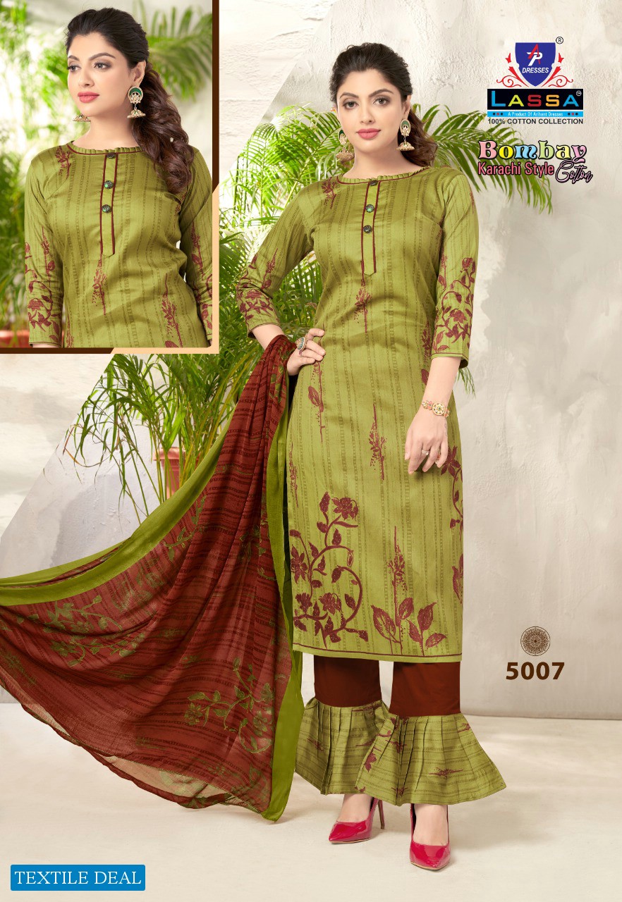 Lassa Bombay Cotton Vol-5 Wholesale Karachi Style Dress Material
