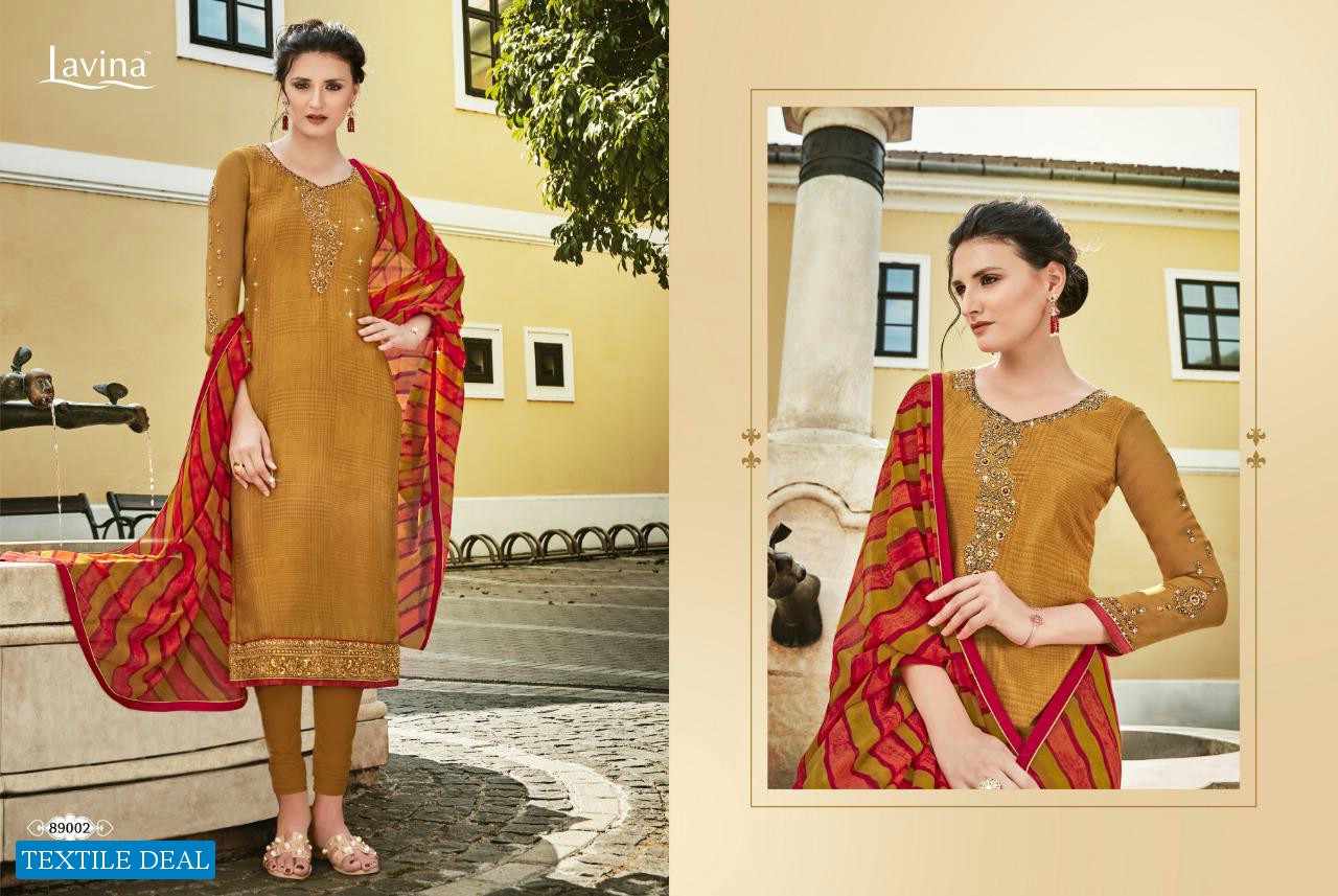 Lavina Vol-89 Wholesale Crepe Silk Negative Print Salwar Kameez