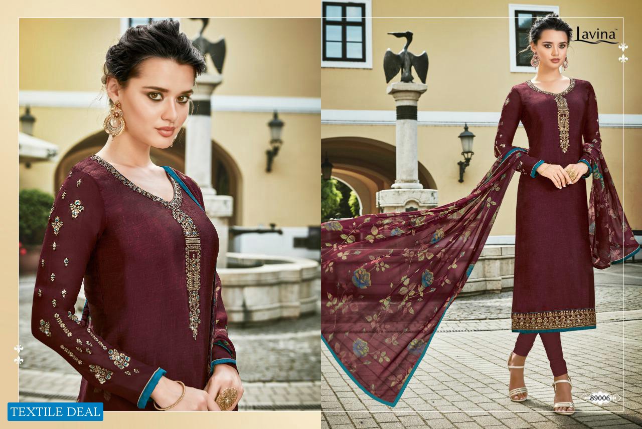 Lavina Vol-89 Wholesale Crepe Silk Negative Print Salwar Kameez