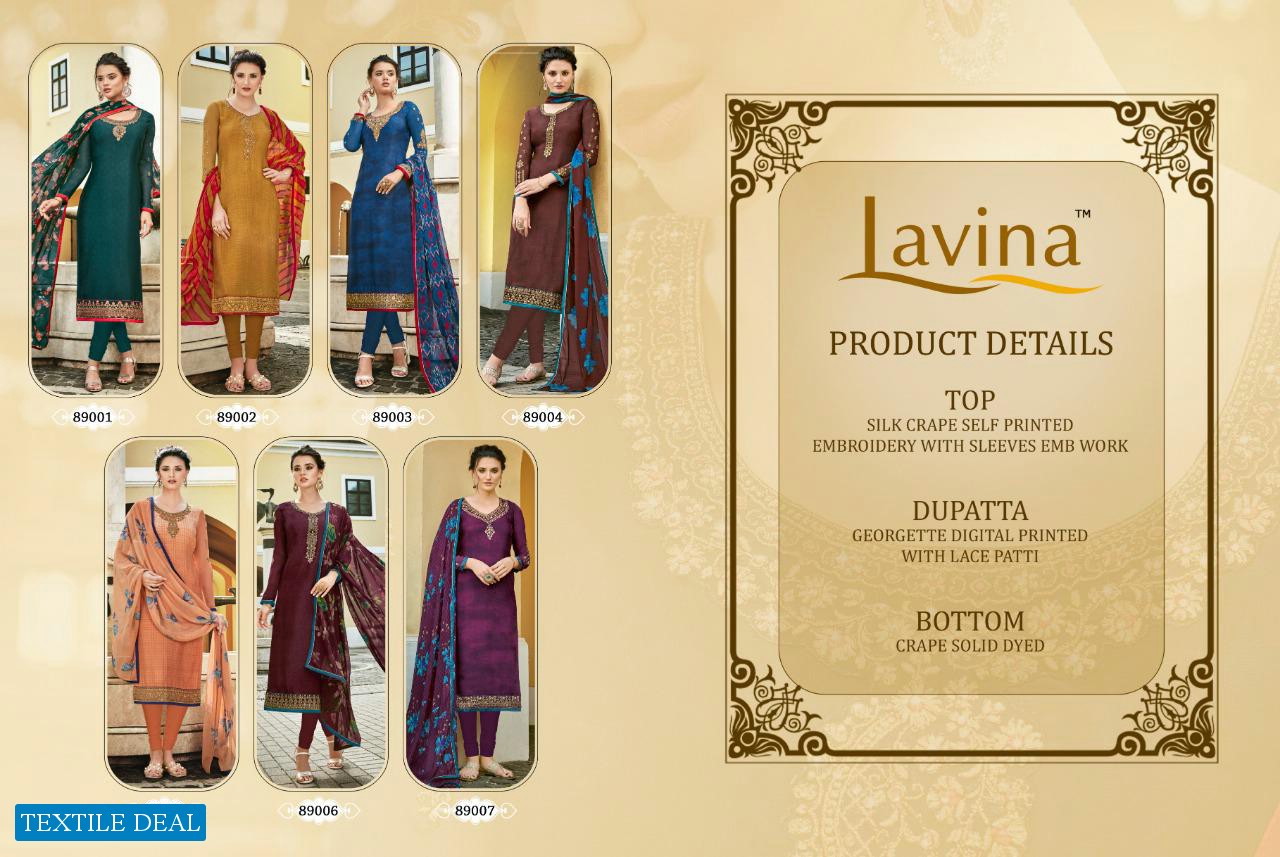 Lavina Vol-89 Wholesale Crepe Silk Negative Print Salwar Kameez