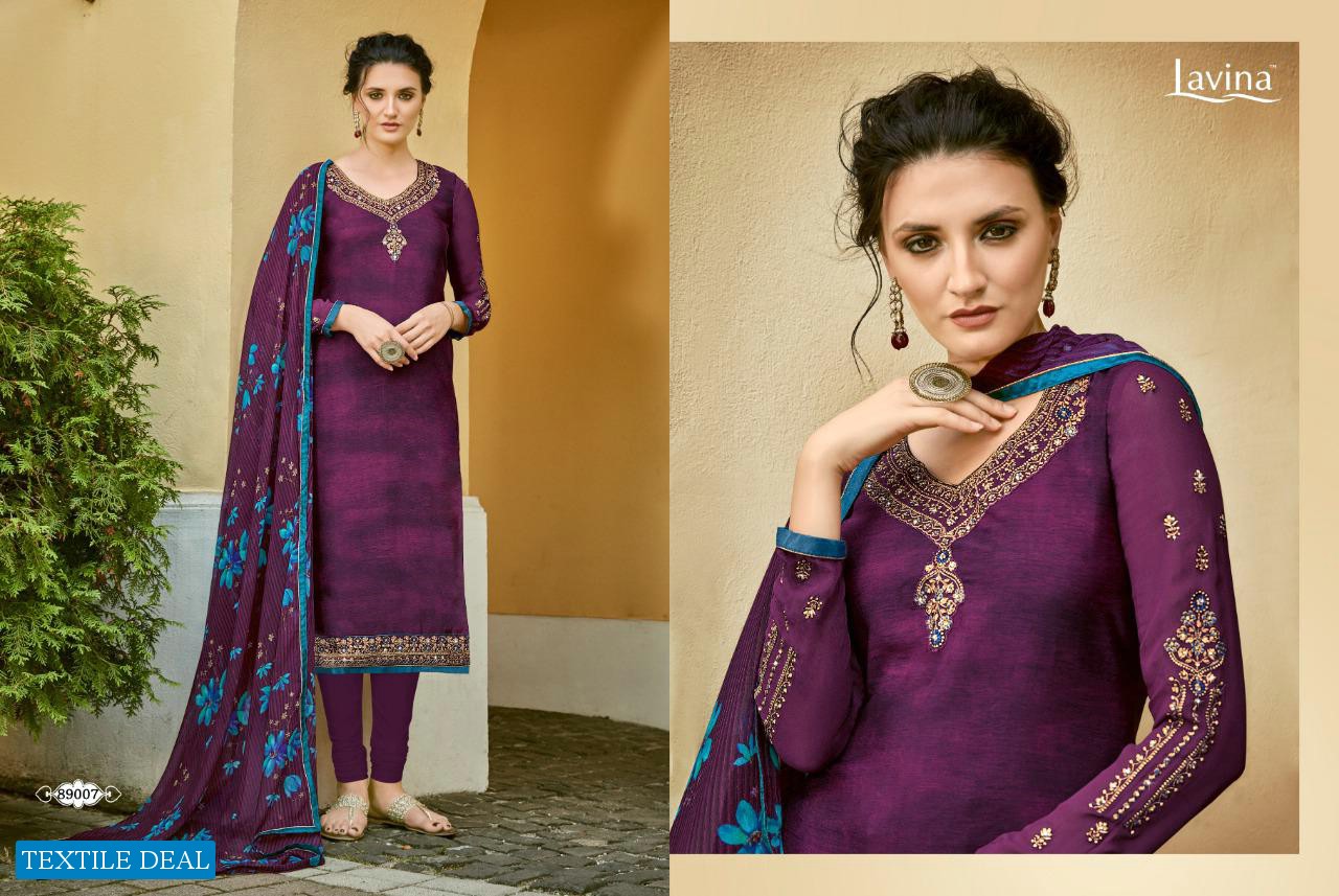 Lavina Vol-89 Wholesale Crepe Silk Negative Print Salwar Kameez
