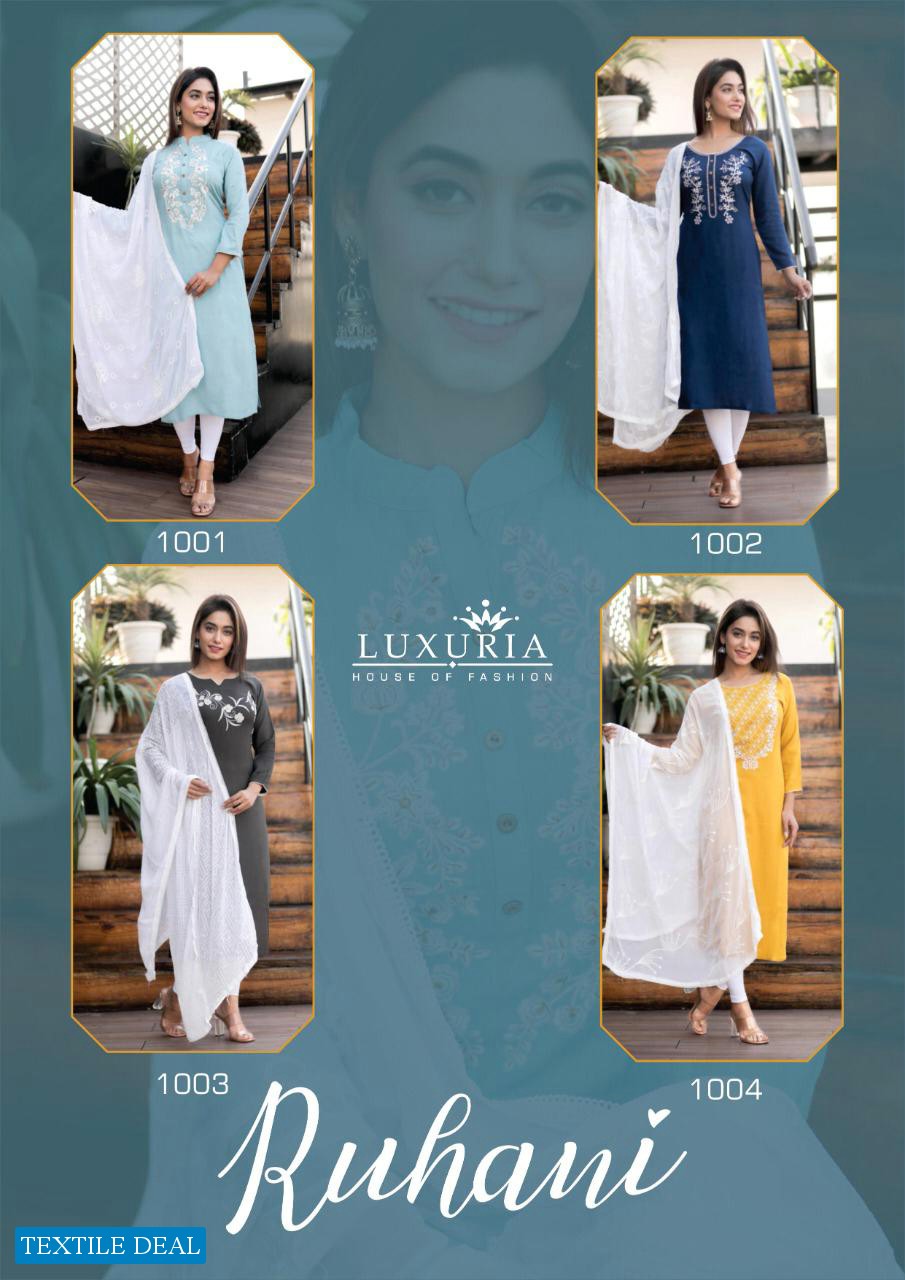 Luxuria Ruhani Wholesale Casual Kurti With Dupatta Catalog