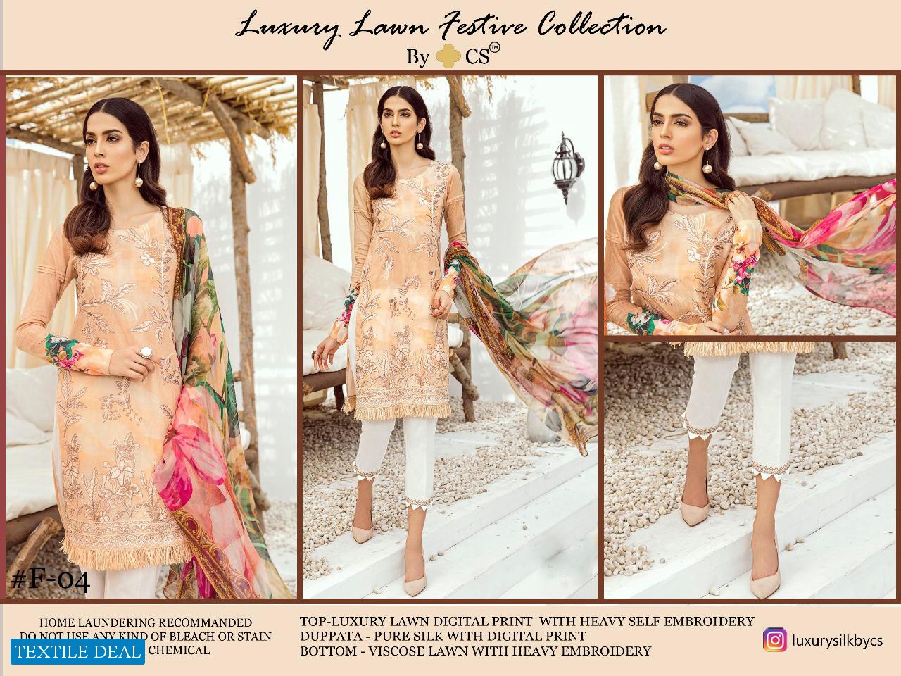 Luxury lawn festive Collection Vol-1 By CS Wholesale Pakistani Dress