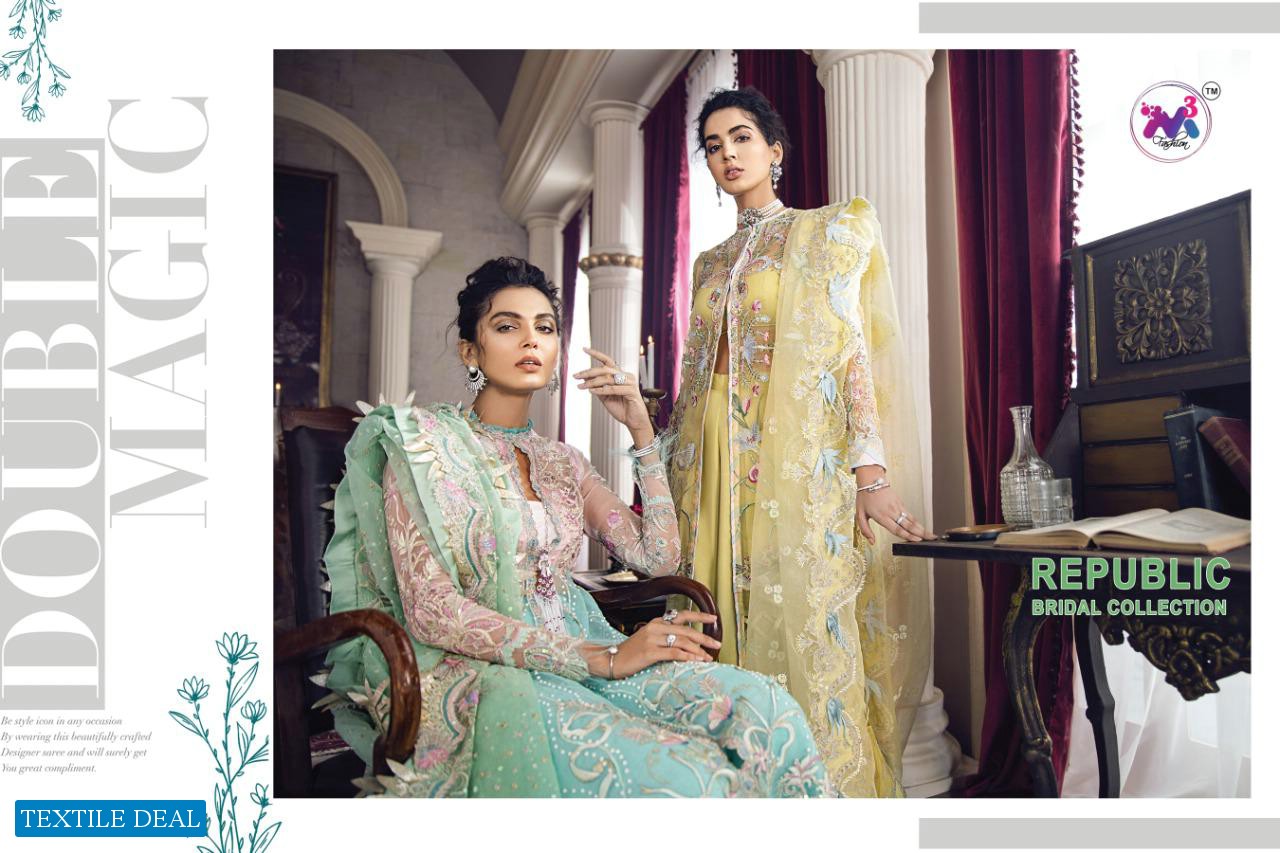 M3 FASHION REPUBLIC BRIDAL COLLECTION BUTTERFLY NET PARTY WEAR PAKISTANI SUITS
