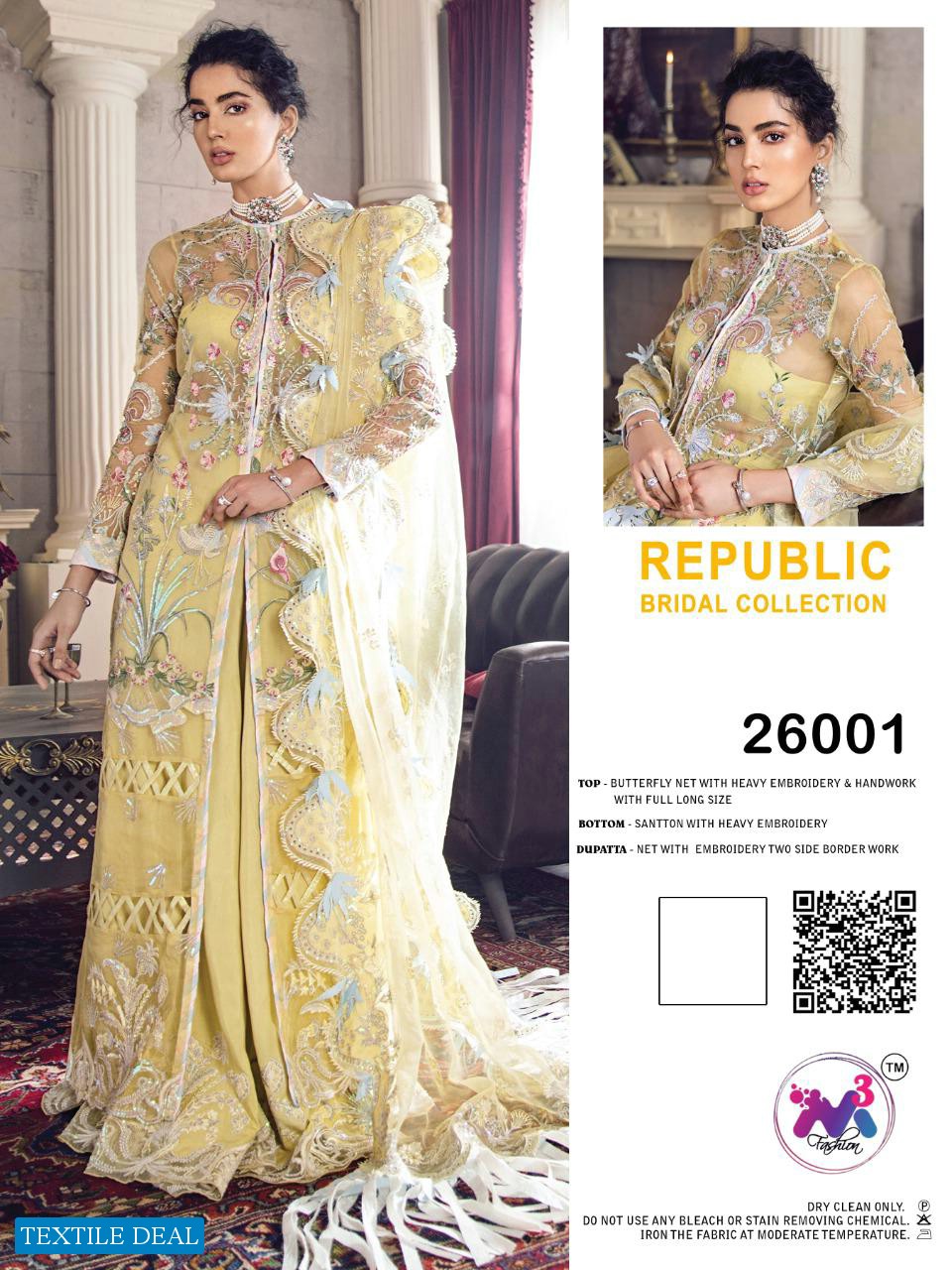 M3 FASHION REPUBLIC BRIDAL COLLECTION BUTTERFLY NET PARTY WEAR PAKISTANI SUITS