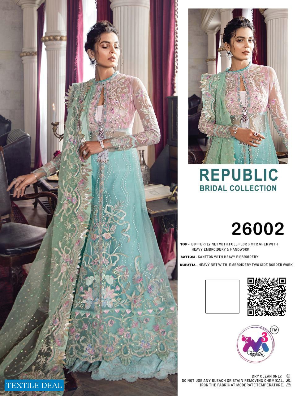 M3 FASHION REPUBLIC BRIDAL COLLECTION BUTTERFLY NET PARTY WEAR PAKISTANI SUITS