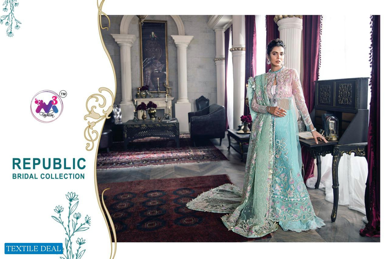 M3 FASHION REPUBLIC BRIDAL COLLECTION BUTTERFLY NET PARTY WEAR PAKISTANI SUITS