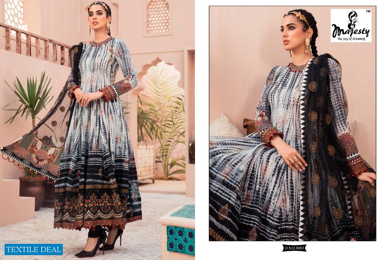 MAJESTY MARIA B VOL 8 JAM SILK COTTON PAKISTANI FANCY DRESSES