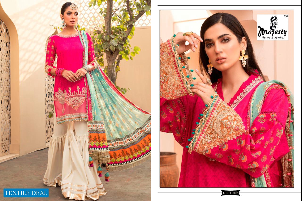 MAJESTY MARIA B VOL 8 JAM SILK COTTON PAKISTANI FANCY DRESSES