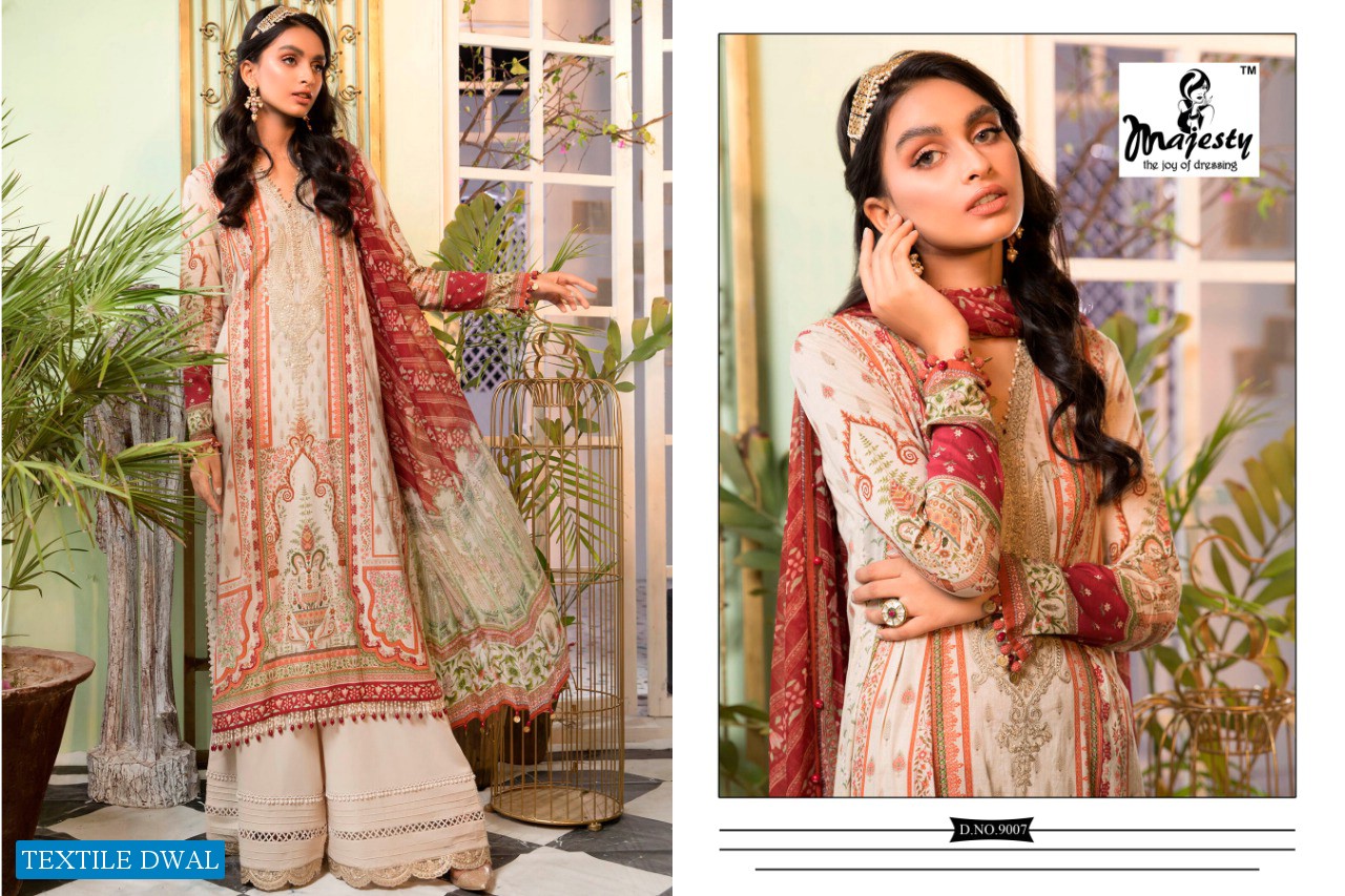 MAJESTY MARIA B VOL 9 JAM SILK COTTON PAKISTANI FANCY DRESSES