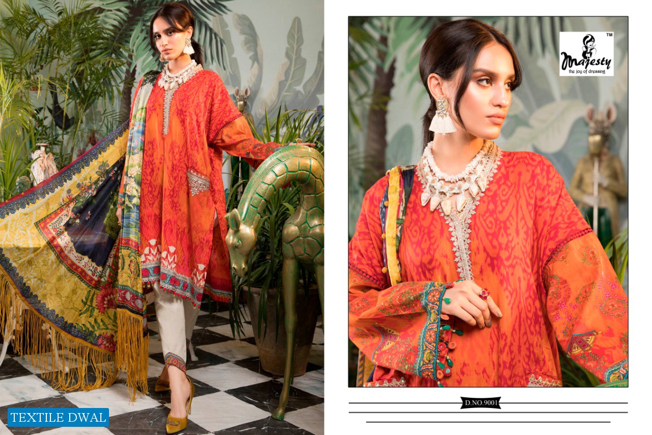MAJESTY MARIA B VOL 9 JAM SILK COTTON PAKISTANI FANCY DRESSES