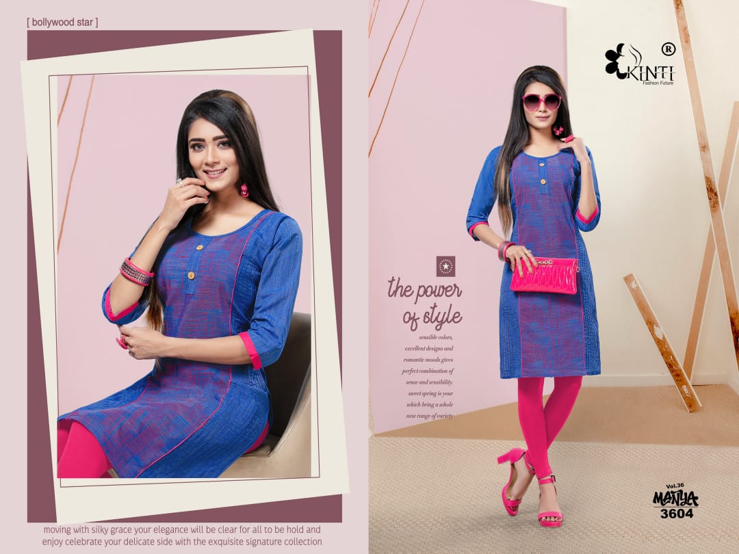 MANYA 36 BY KINTI HANDLOOM COTTON STRAIGHT KURTI DESIGNS