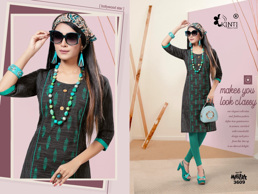 MANYA 36 BY KINTI HANDLOOM COTTON STRAIGHT KURTI DESIGNS