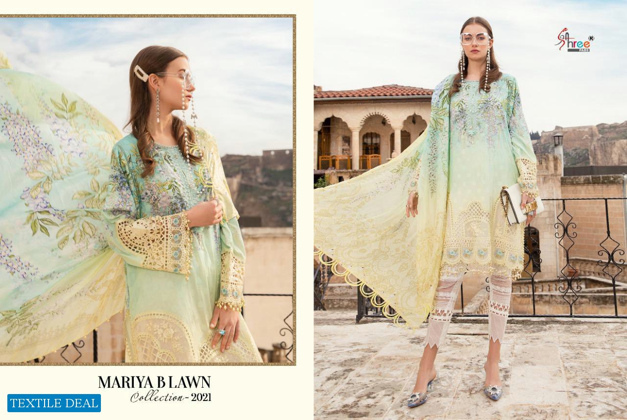 MARIA B LAWN 2021 BY SHREE FABS PURE LAWN EMBROIDERY PAKISTANI DRESSES