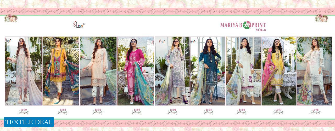 MARIA B MPRINT VOL 8 BY SHREE FABS CAMBRIC LAWN PAKISTANI SUITS