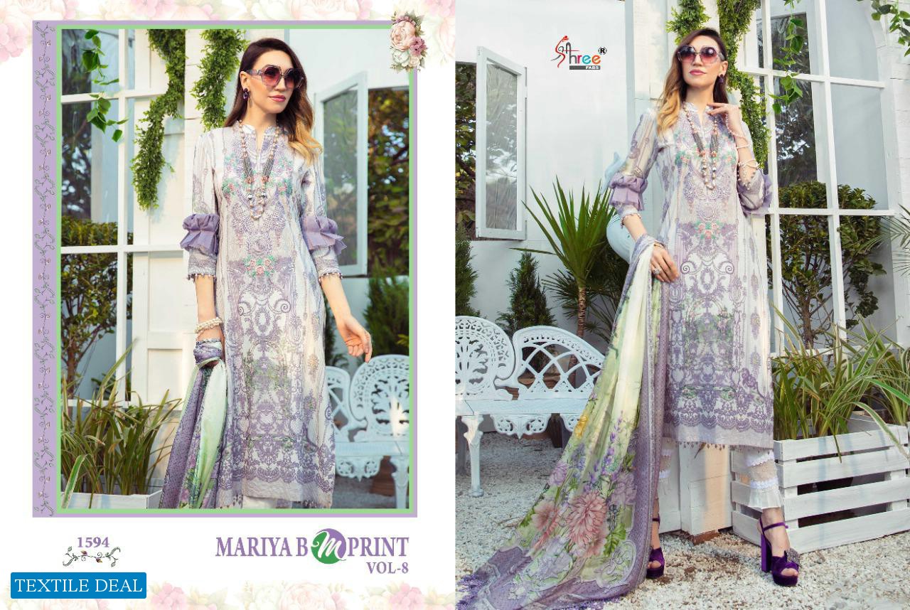 MARIA B MPRINT VOL 8 BY SHREE FABS CAMBRIC LAWN PAKISTANI SUITS